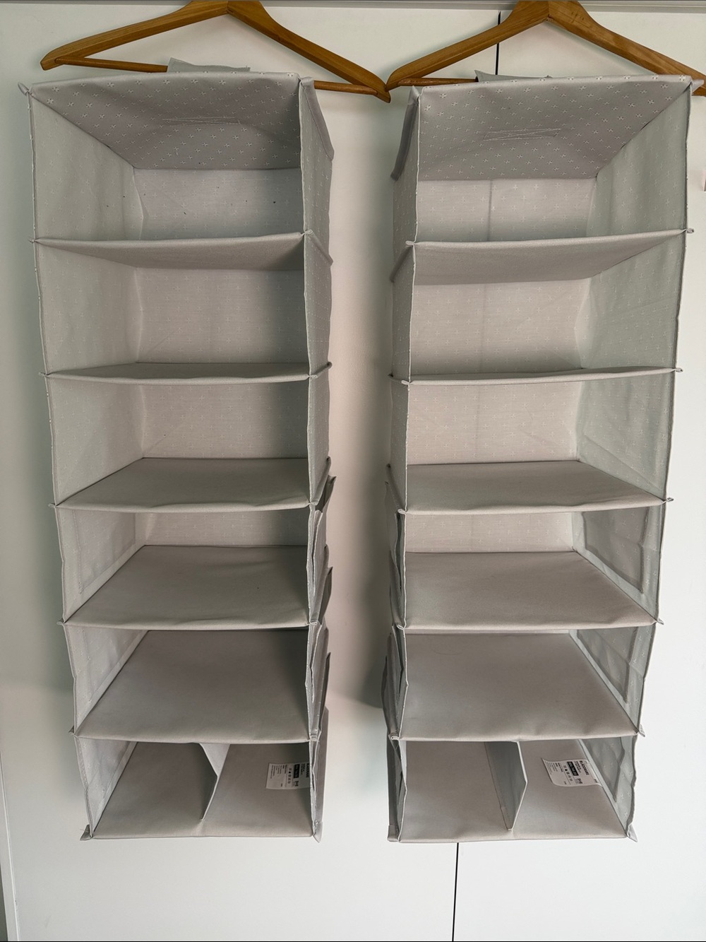 IKEA BLÄDDRARE Light Gray Hanging Closet Organizers x 2 Gray 11.5 x 35.5